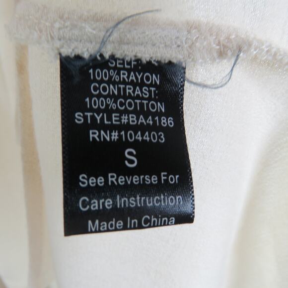 Francesca's Blu Pepper Cream Crochet High Low Boho Long Sleeve Blouse Small - Picture 4 of 4